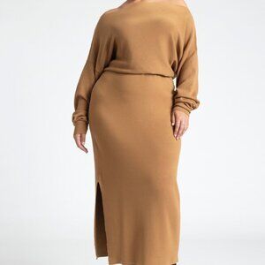 Eloquii Tan Sweater Dress